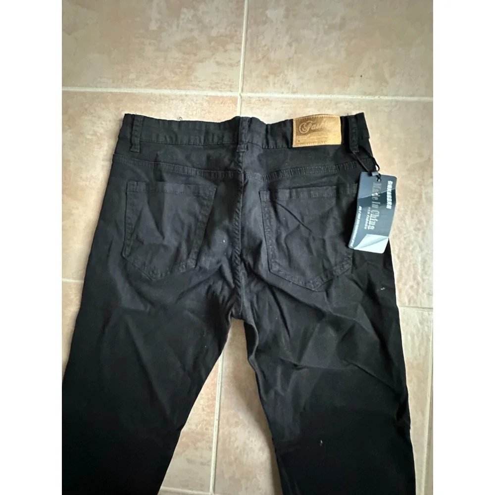 Fashion Knee  Faux pocket‎ zipper skinny Jeans Men size 32 New